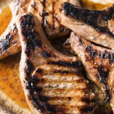Grill-Smoked Pork Chops with Brown Sugar and Cider Vinegar Gastrique V
