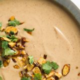 Harissa Spiced Cauliflower Almond Soup