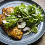 Hazelnut-Crusted Chicken Cutlets with Arugula and Fennel Salad