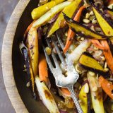 Roasted Carrots with Balsamic Raisins and Pine Nuts