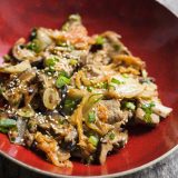 Sesame Stir-Fried Pork with Shiitakes