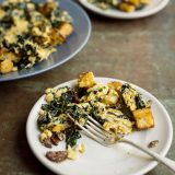 Spanish-Style Eggs with Garlicky Bread and Chorizo (Migas)