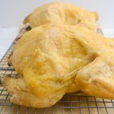 Dry brined chicken closeup